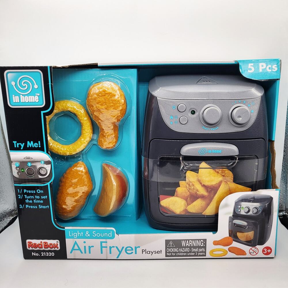NIB Red Box In Home Light and Sound Air Fryer Playset 5 pieces Battery Operated